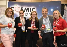 The Washington Apple Commission is promoting Cosmic Crisp apples. From left to right: Nicole Finelli, Jennie Strong, Lindsey Huber, Mark Ebedes, and Lauren Pugh. 